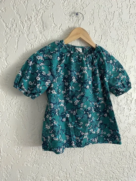 Jcrew Crewcuts Girls Floral Blouse Top 10/11 - Picture 2 of 6